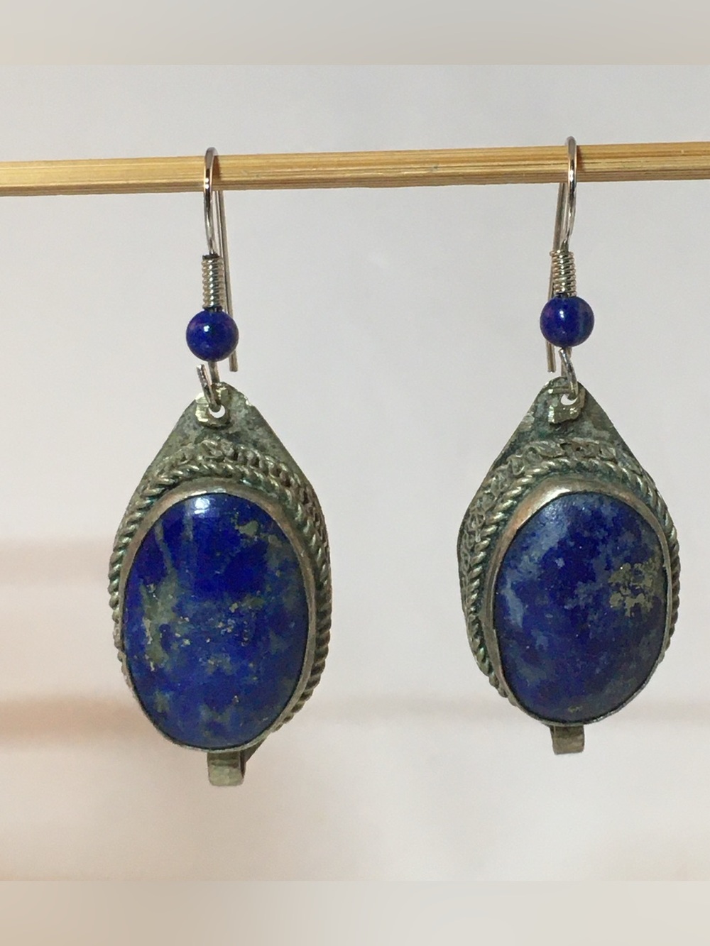 Lapis Stone Teardrop Dangle Earrings
